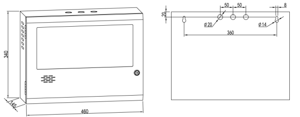 利达NAJ2100 消防应急广播设备/消防电话外箱尺寸