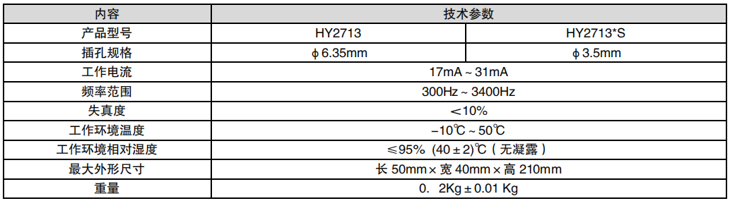 利达HY2713、HY2713*S多线消防电话手柄参数