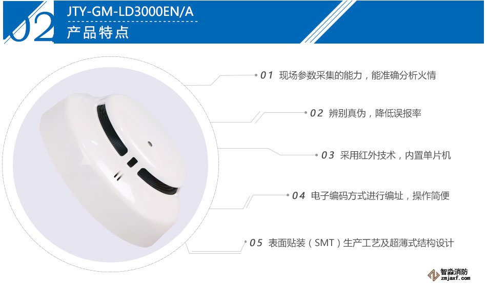 JTY-GM-LD3000EN/A点型光电感烟火灾探测器产品特点