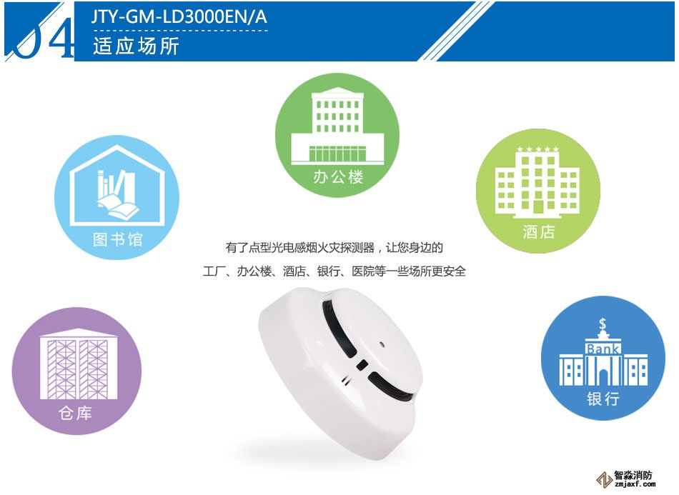 JTY-GM-LD3000EN/A点型光电感烟火灾探测器应用场所